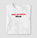 Camiseta Personalizada Natal da Família - Branca 100% Algodão