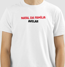 Camiseta Personalizada Natal da Família - Branca 100% Algodão